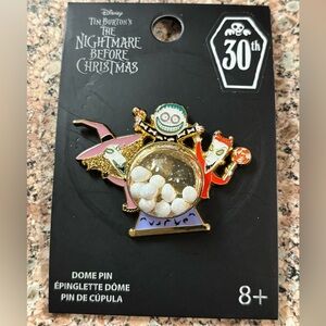Loungefly The Nightmare Before Christmas Snow Globe Dome Pin Lock Shock Barrel